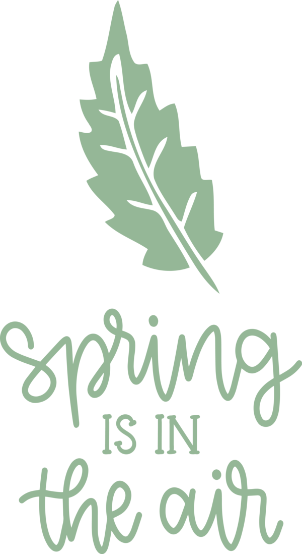 Transparent Easter Logo Leaf Font for Hello Spring for Easter
