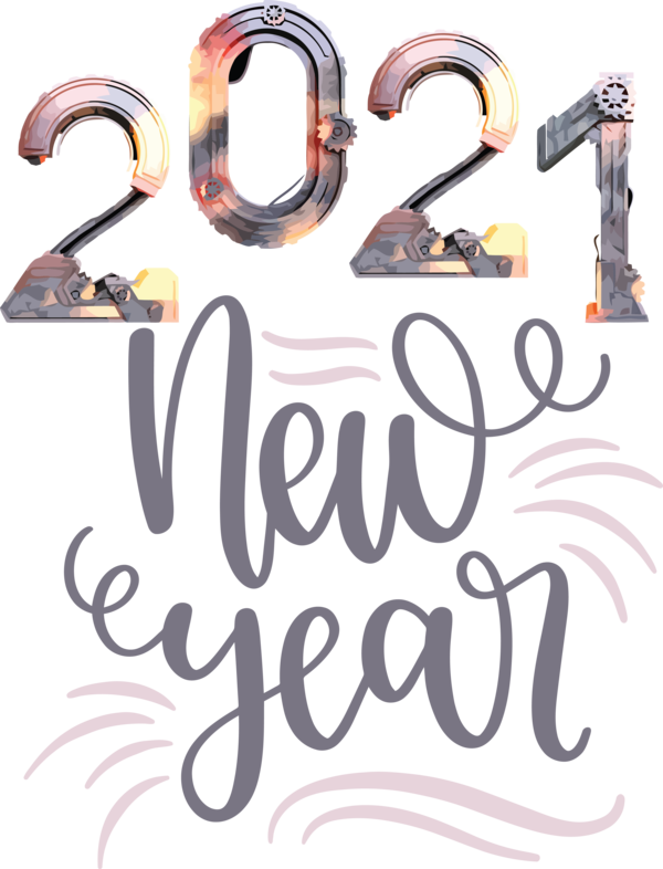 Transparent New Year Logo Font Meter for Happy New Year 2021 for New Year