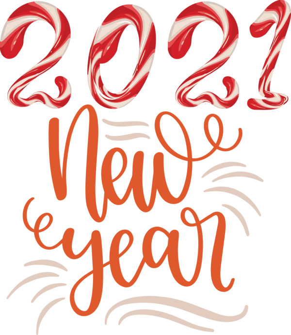 Transparent New Year Logo Calligraphy Design for Happy New Year 2021 for New Year
