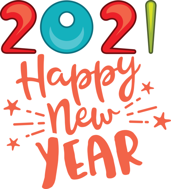 Transparent New Year Logo Number Signage for Happy New Year 2021 for New Year