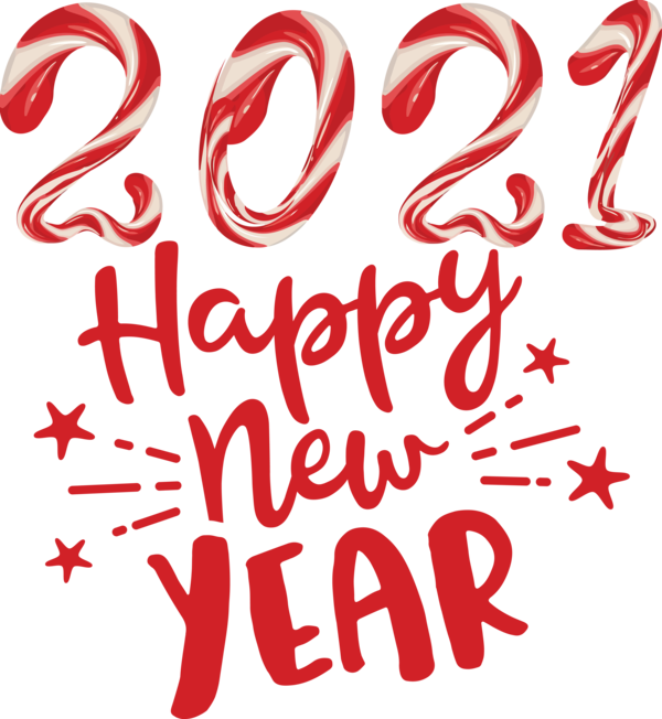 Transparent New Year Logo Calligraphy Line for Happy New Year 2021 for New Year