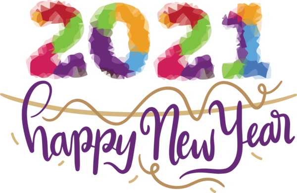 Transparent New Year Drawing Line art Logo for Happy New Year 2021 for New Year