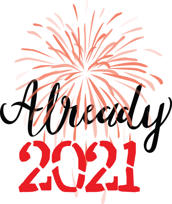 Transparent New Year Logo Design Flower for Happy New Year 2021 for New Year