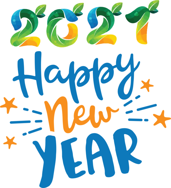 Transparent New Year Logo Yellow Meter for Happy New Year 2021 for New Year