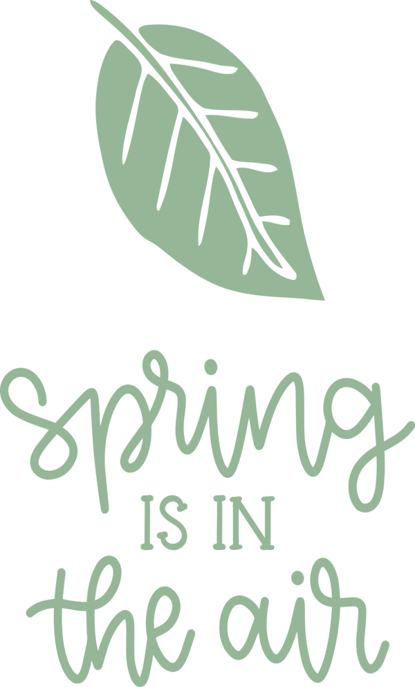 Transparent Easter Logo Leaf Green for Hello Spring for Easter