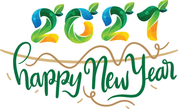 Transparent New Year Logo Line Meter for Happy New Year 2021 for New Year