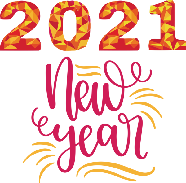 Transparent New Year Logo Meter Number for Happy New Year 2021 for New Year