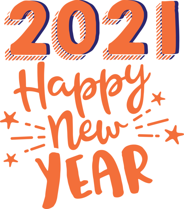 Transparent New Year Logo Design Text for Happy New Year 2021 for New Year