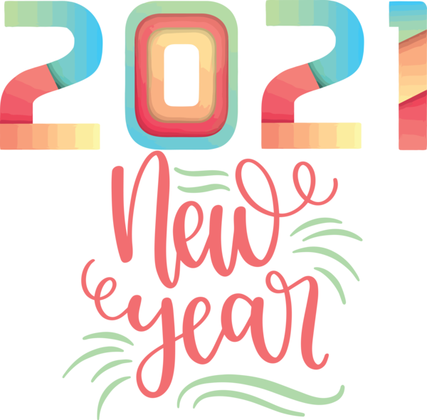 Transparent New Year Logo Design Line for Happy New Year 2021 for New Year