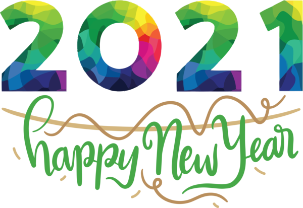 Transparent New Year Logo Symbol Line for Happy New Year 2021 for New Year