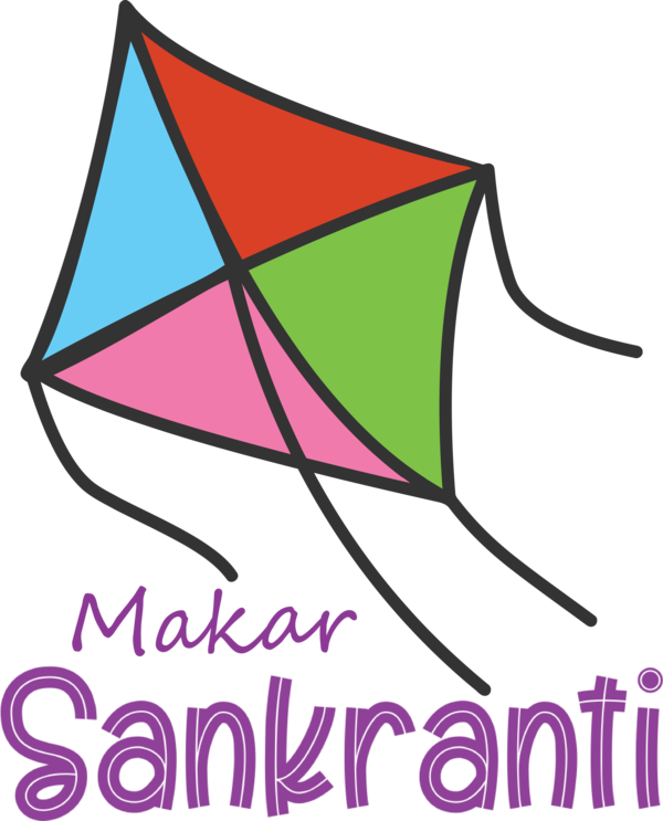 Transparent Makar Sankranti Design Triangle Text for Happy Makar Sankranti for Makar Sankranti