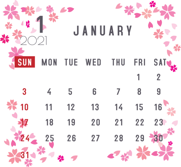 Transparent New Year Calendar System Month HELLO 2021 for Printable 2021 Calendar for New Year
