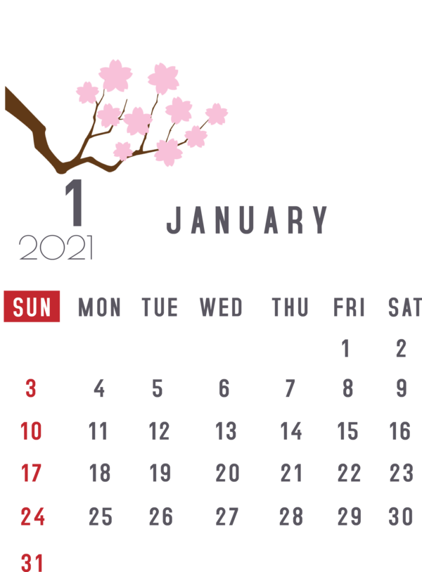 Transparent New Year Font Line Meter for Printable 2021 Calendar for New Year