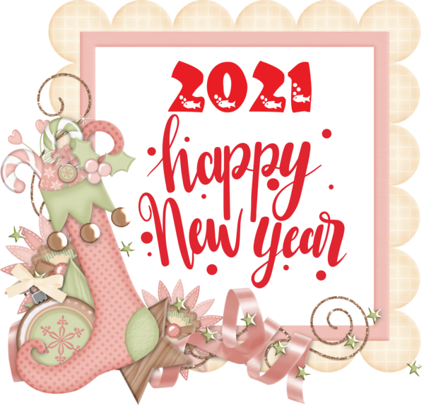 Transparent New Year Christmas Day Picture frame Drawing for Happy New Year 2021 for New Year