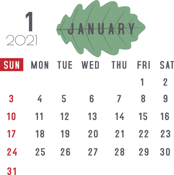 Transparent New Year Font Line Meter for Printable 2021 Calendar for New Year