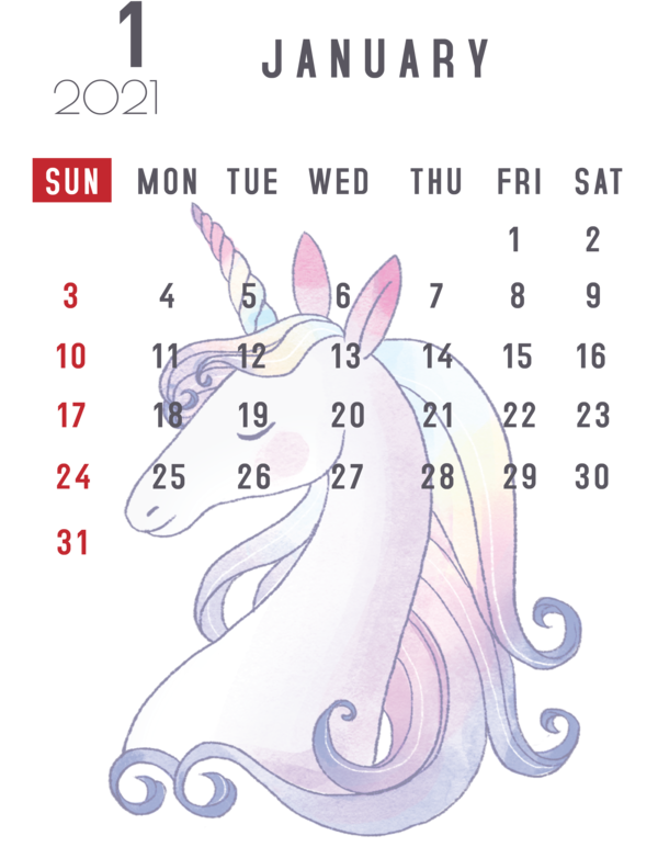 Transparent New Year Horse Lilac M Meter for Printable 2021 Calendar for New Year