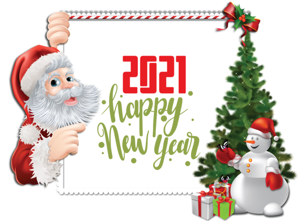 Transparent New Year Christmas Day Santa Claus Christmas ornament for Happy New Year 2021 for New Year