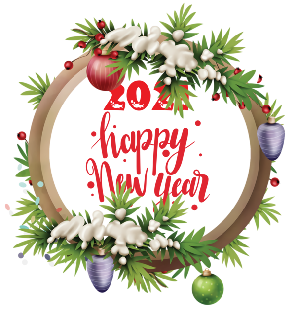 Transparent New Year Picture frame Painting Cartoon for Happy New Year 2021 for New Year