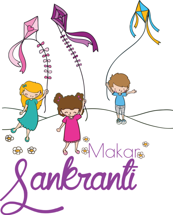 Transparent Makar Sankranti Drawing Cartoon Design for Happy Makar Sankranti for Makar Sankranti