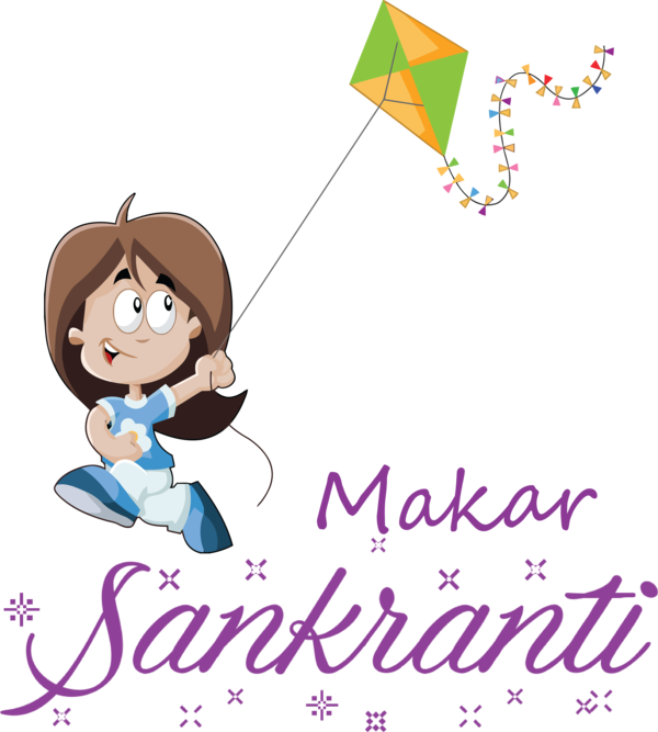Transparent Makar Sankranti Cartoon Comics animation for Happy Makar Sankranti for Makar Sankranti