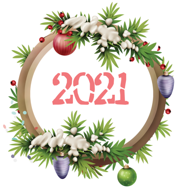 Transparent New Year Cartoon Picture frame Design for Happy New Year 2021 for New Year