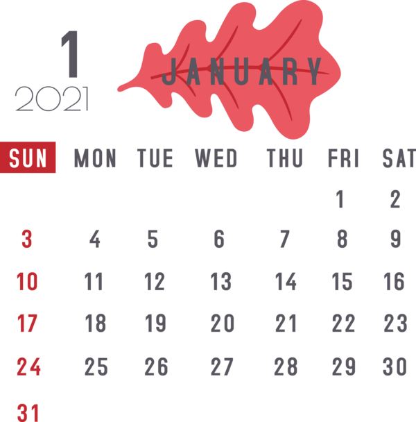 Transparent New Year Calendar System Line Font for Printable 2021 Calendar for New Year