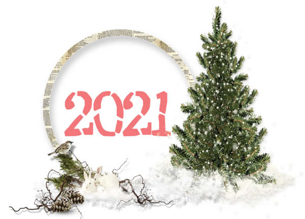 Transparent New Year Design Tree Branch for Happy New Year 2021 for New Year