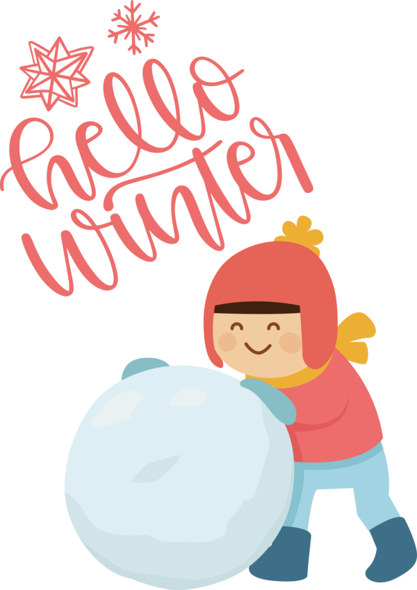 Transparent christmas Cartoon Happiness Character for Hello Winter for Christmas