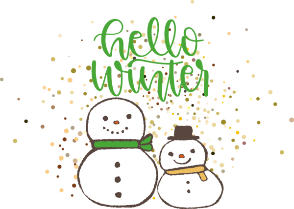 Transparent christmas Cartoon Logo Snowman for Hello Winter for Christmas