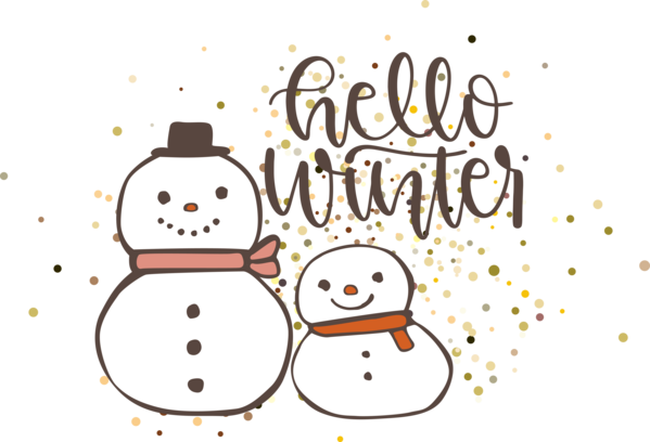 Transparent christmas Logo Cartoon Snowman for Hello Winter for Christmas
