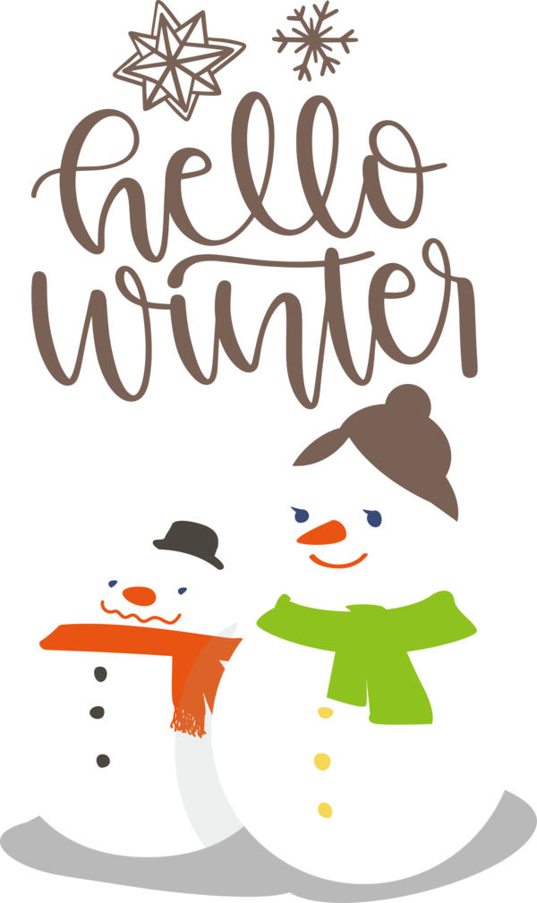 Transparent christmas Cartoon Line Text for Hello Winter for Christmas
