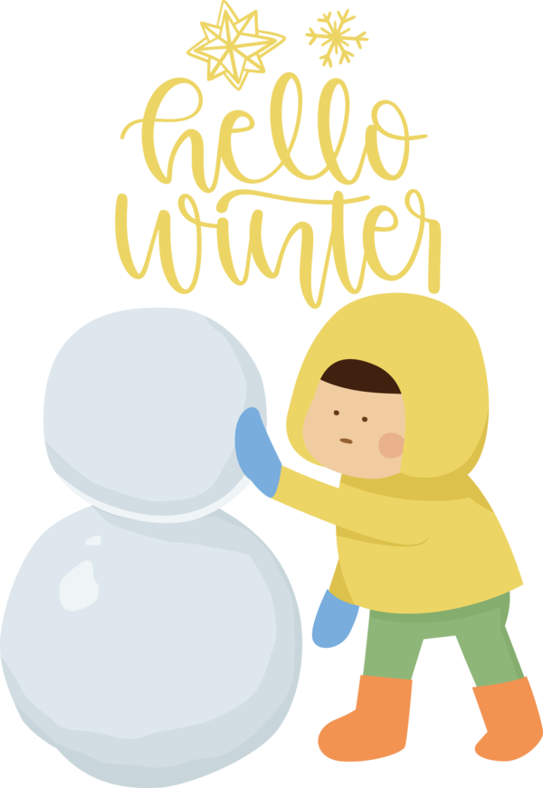 Transparent christmas Cartoon Yellow Meter for Hello Winter for Christmas