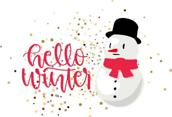 Transparent christmas Snowman Cartoon Computer Animation for Hello Winter for Christmas