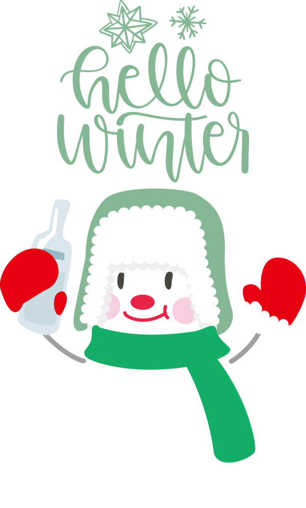 Transparent christmas Character Line Meter for Hello Winter for Christmas