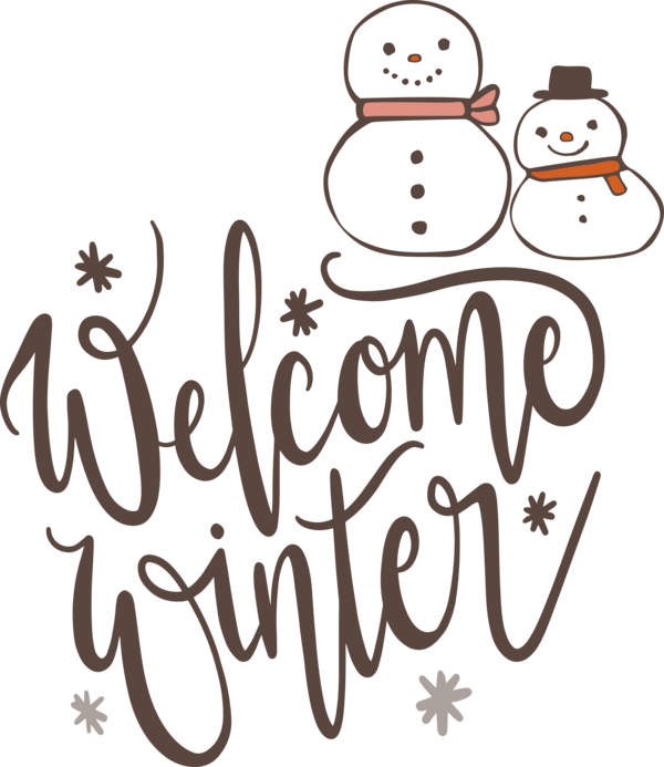 Transparent Christmas Cartoon Sticker Design for Hello Winter for Christmas