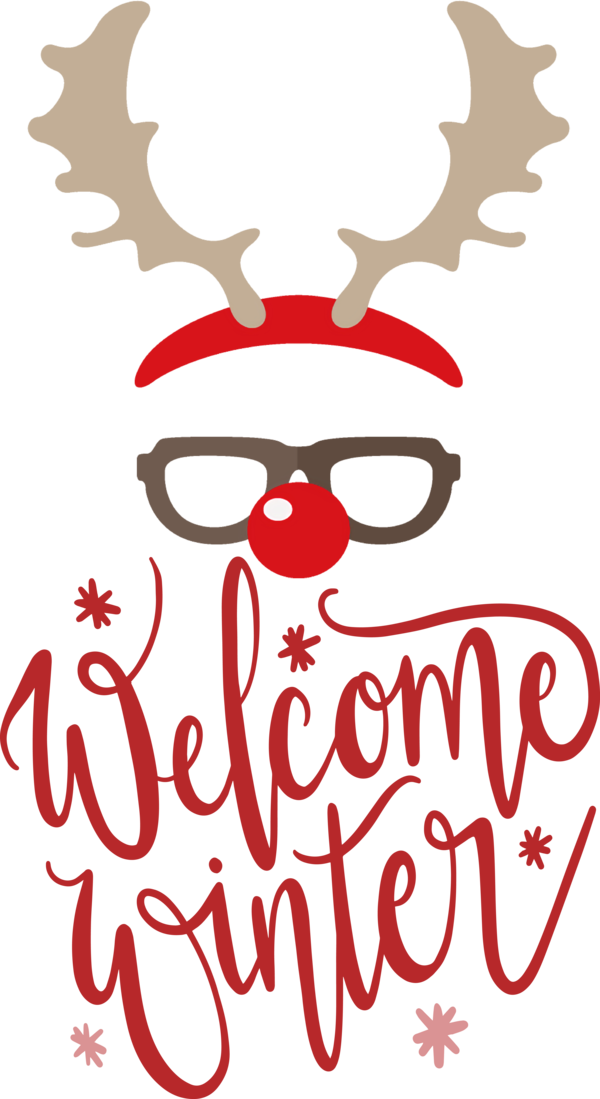 Transparent Christmas Logo Cartoon Painting for Hello Winter for Christmas