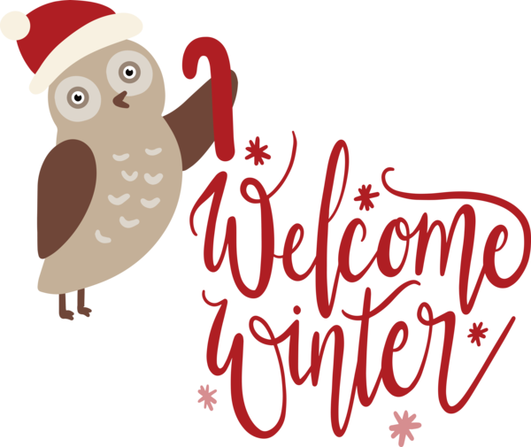 Transparent Christmas Birds Cartoon Logo for Hello Winter for Christmas