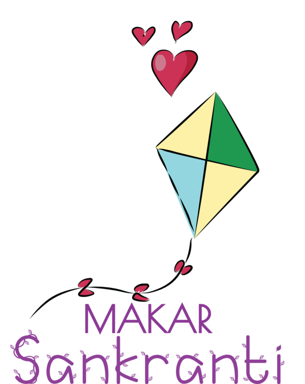 Transparent Makar Sankranti Line Meter Triangle for Happy Makar Sankranti for Makar Sankranti