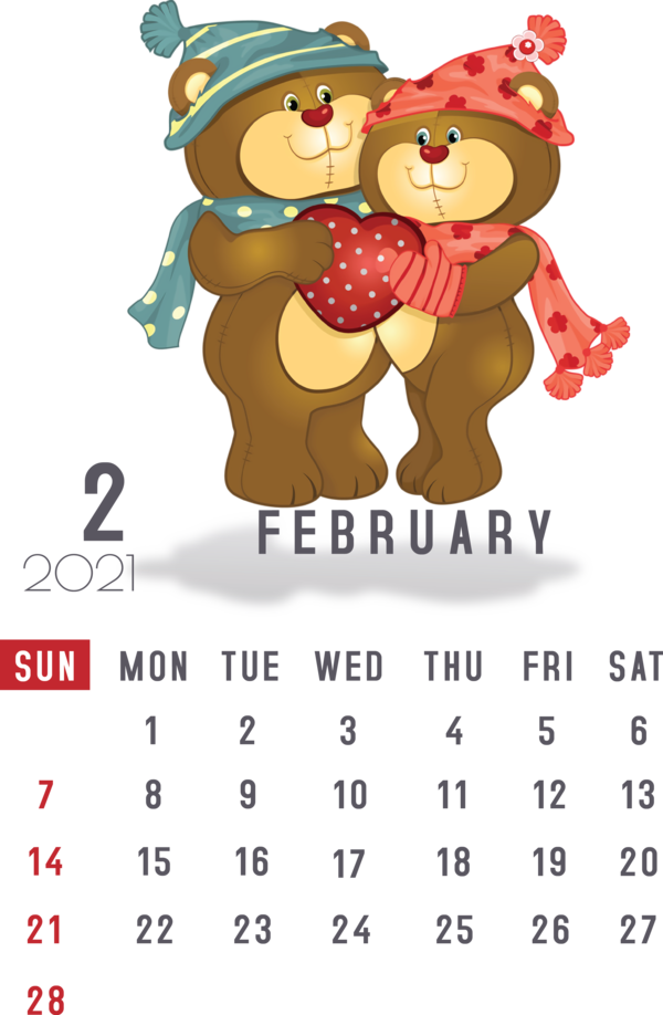 Transparent New Year Bears Royalty-free Drawing for Printable 2021 Calendar for New Year