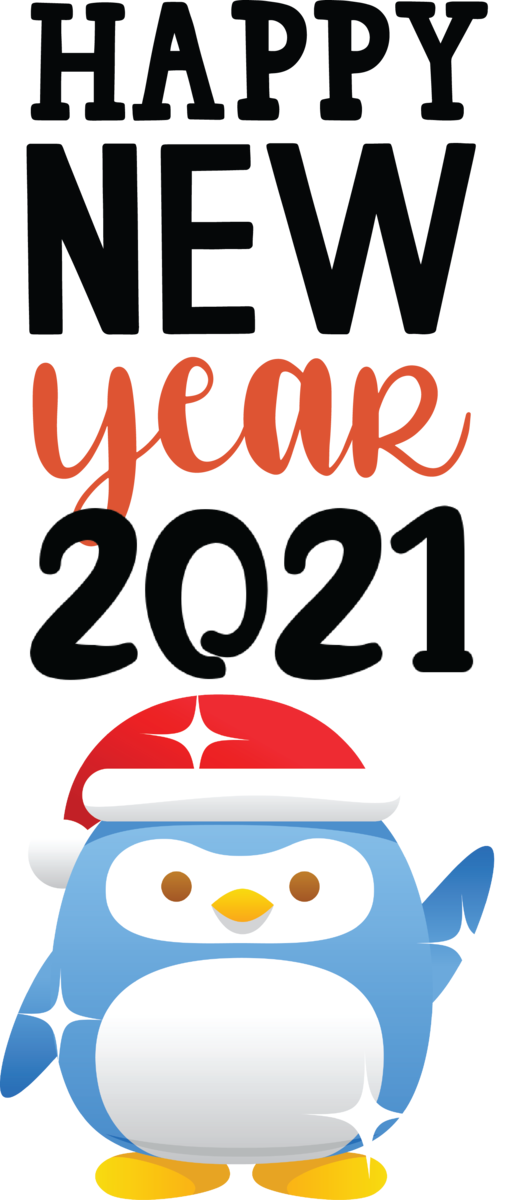Transparent New Year Logo Cartoon Design for Happy New Year 2021 for New Year