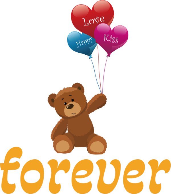 Transparent Valentine's Day Teddy bear Balloon Cartoon for Valentines Day Quotes for Valentines Day