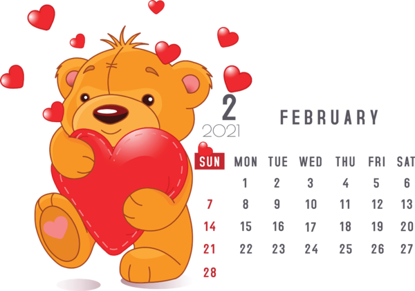 Transparent New Year Bears Giant panda Teddy bear for Printable 2021 Calendar for New Year