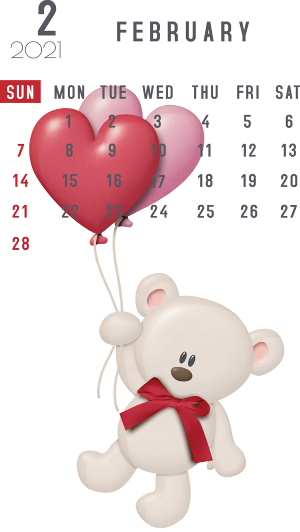 Transparent New Year Cartoon Drawing Heart for Printable 2021 Calendar for New Year