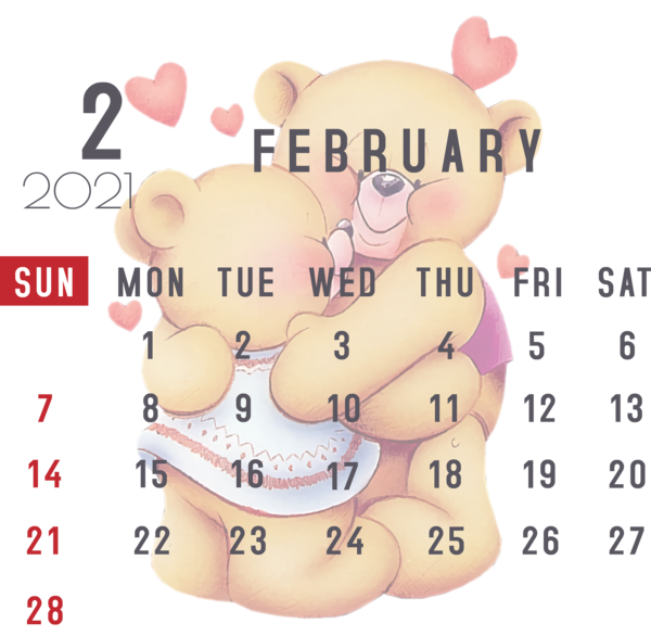 Transparent New Year Joint Meter Cartoon for Printable 2021 Calendar for New Year