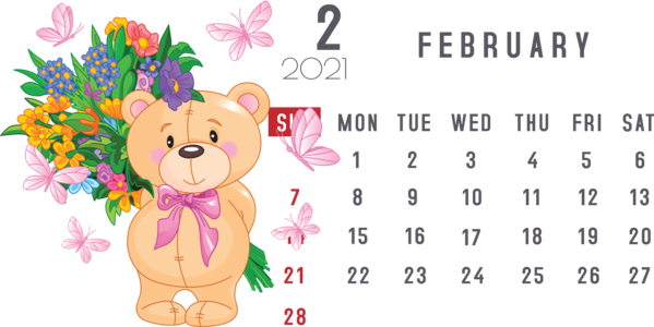 Transparent New Year stock.xchng Royalty-free Stuffed toy for Printable 2021 Calendar for New Year