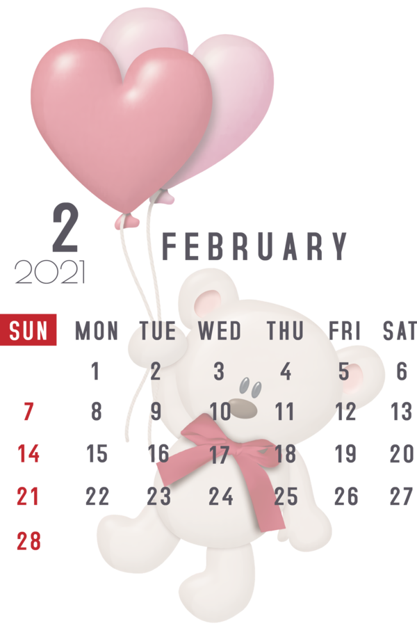 Transparent New Year Valentine's Day Art Drawing Birthday for Printable 2021 Calendar for New Year
