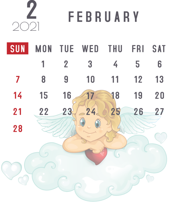 Transparent New Year Cartoon Face Happiness for Printable 2021 Calendar for New Year