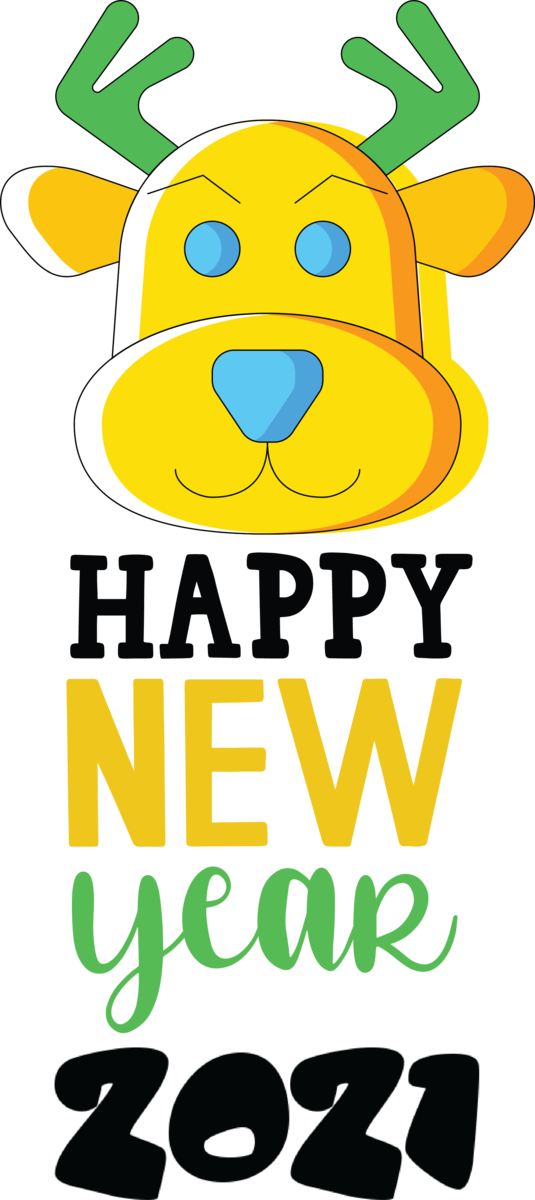 Transparent New Year Logo Yellow Smiley for Happy New Year 2021 for New Year