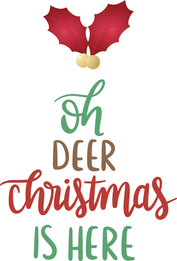 Transparent Christmas Floral design Logo Line for Reindeer for Christmas