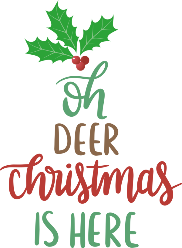 Transparent Christmas Logo Flower Leaf for Reindeer for Christmas